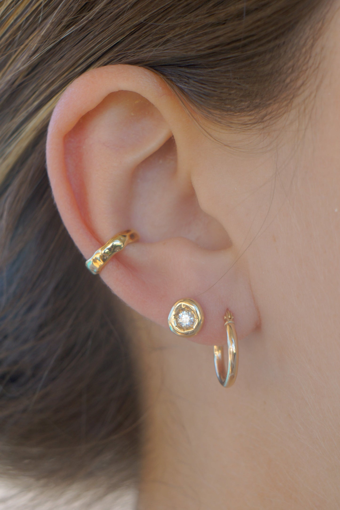 Solid gold Italian hoops - 2mm tube