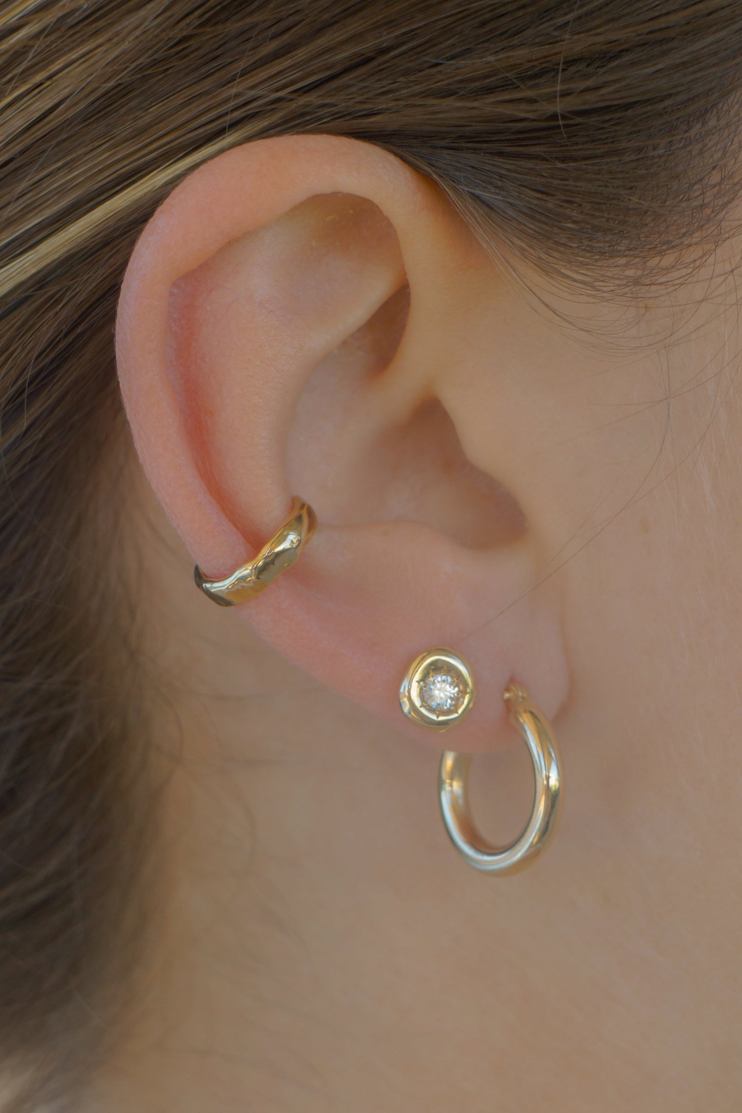 Solid gold Italian hoops - 3mm tube