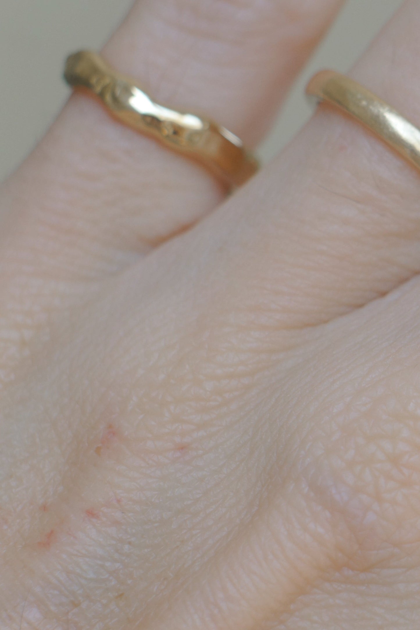 Solid gold molten pinky ring - Size F - IN STOCK