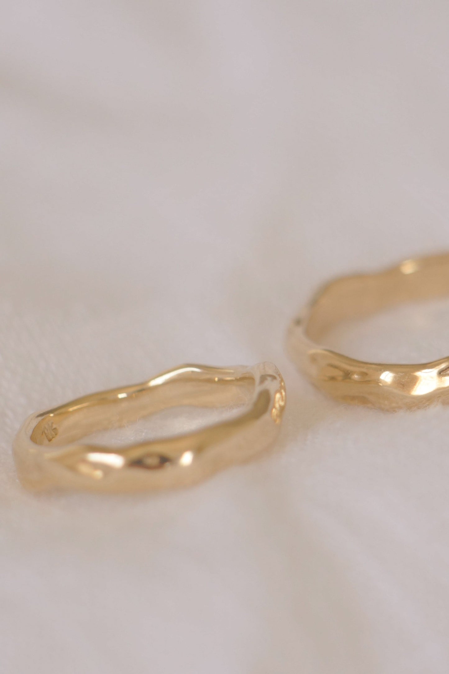 Solid gold molten pinky ring - Size F - IN STOCK