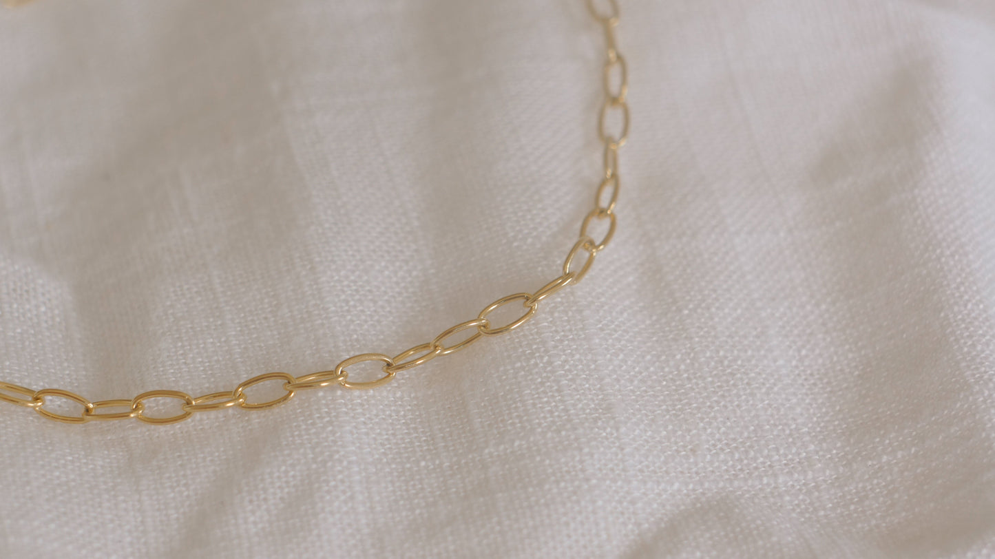 Solid gold chain - 2.5mm oval paperclip - 45cm