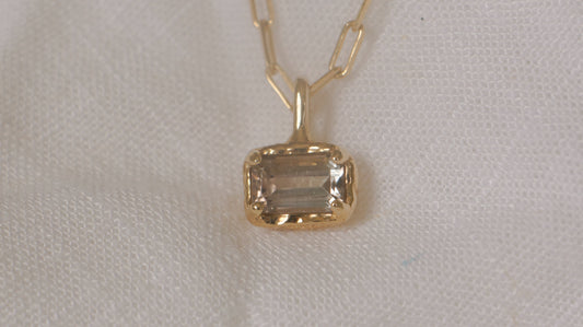 Solid gold & pink-brown tourmaline pendant
