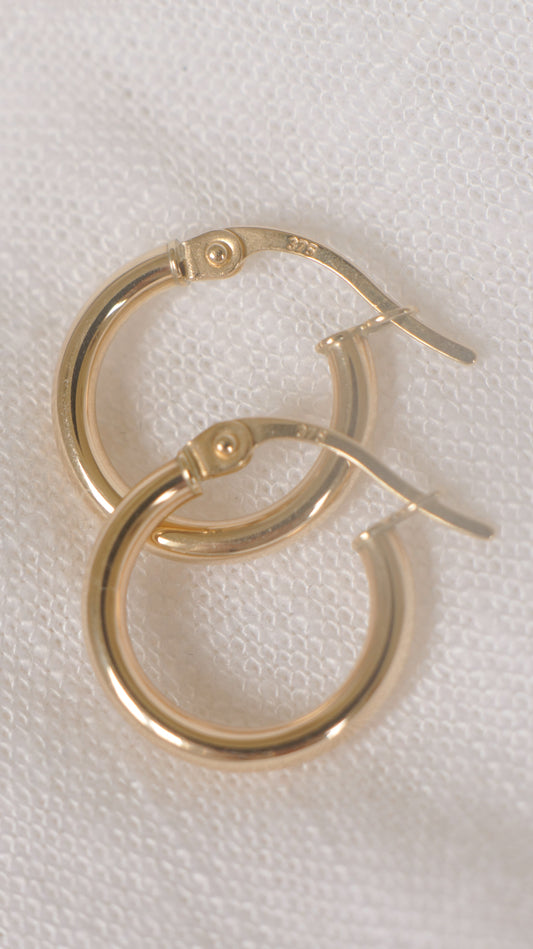 Solid gold Italian hoops - 2mm tube