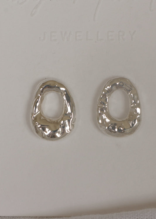 Molten studs (pair) - silver